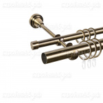 Карниз кованый Grace D25Г/16Г, двойной, антик, гладкие трубки, 240 см
