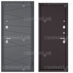 Двери Мастино металлические TRUST ECO 90, 2050*960, Левая, Шоколад букле, МДФ Дуб шале натуральный, 9E-130, задвижка
