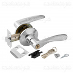 Ручка-защелка фалевая Trade Lock 6020 (DK620) PUNTO, ключ/фиксатор, хром