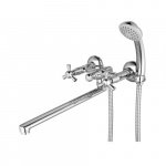 Смеситель LEMARK LM7451C, Contour, латунь, хром, двухрычажный, с лейкой, 30 см