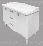 Тумба-умывальник COMFORTY Монако 120, напольная, распашные створки и выдвижные ящики, с умывальником Comforty 3312, белый глянец, 120 см