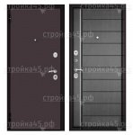 Двери Мастино металлические ECONOM, левая, Букле шоколад, МДФ, Дуб серый, Е-136, 2 замка, 2050*960*70 мм