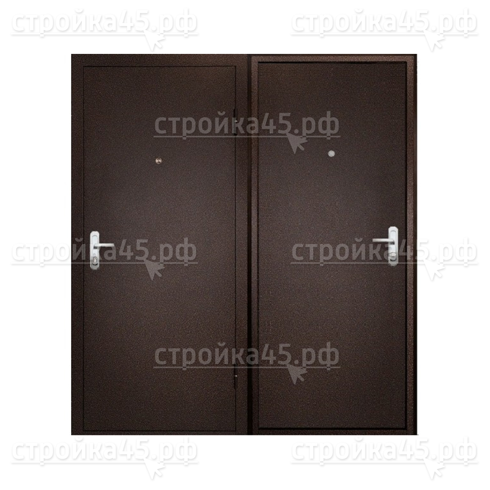 Двери Мастино металлические Slim, правая, букле шоколад, Steel, букле шоколад, 2050*960*45 мм