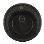 Мойка из искусственного камня ML-GM11 (308), MIXLINE, круглая, врезная, черный, диаметр 50 см