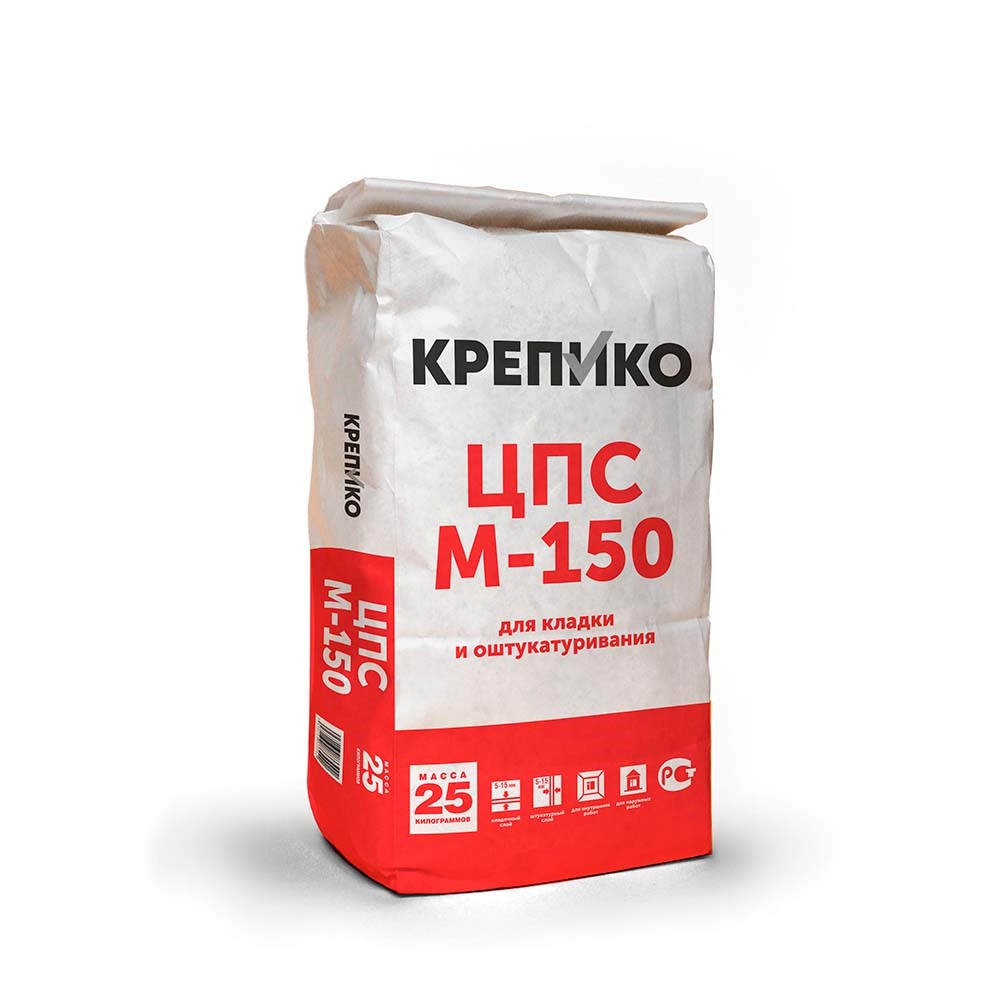 Смесь цементно-песчаная КРЕПИКО 25 кг, М-150