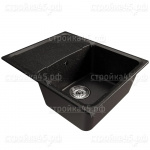 Мойка из искусственного камня ML-GM26, (308), MIXLINE, 580*470*190 мм, с крылом, Черная 