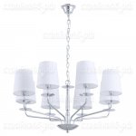 Светильник ARTE LAMP A1048LM-8CC, EDDA, Е14, 8*40 ВТ, подвесной, белый/хром