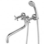 Смеситель LEMARK LM7551C, Practica, латунь, хром, двухрычажный, с лейкой, 30 см