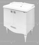 Тумба-умывальник COMFORTY Монако 80-1, напольная, распашные створки и выдвижной ящик, с умывальником Comforty 3380, белый глянец, 80 см