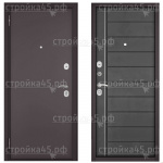 Двери Мастино металлические HOME ECO 60, 2050*860, Левая, Шоколад букле, МДФ, Бетон серый, 6E-136