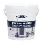 Краска HUSKY для кухонь и ванных комнат, белая матовая, 0,9 л