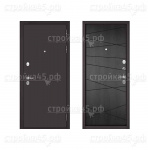 Двери Мастино металлические MASS 90, металл-MDF 16 мм, правая, букле шоколад, дуб графит, 9S-130, 2050*960*90 мм