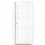 Полотно дверное Грация Grace 227, Черное стекло, 600, Белый бьянко