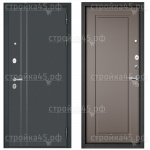 Двери Мастино металлические TRUST MASS 90, 2050*960, Правая, Черный муар металлик, D-5, МДФ Эмаль капучино, 9SD-0, Броненакладка