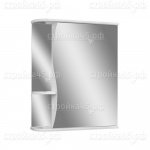 Шкаф-зеркало Домино Айсберг Волна 1, распашная створка, правый, белый, 50 см