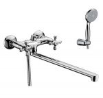 Смеситель LEMARK LM2112C, Standard, латунь, хром, двухрычажный, с лейкой, 35 см