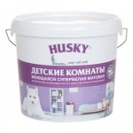 Краска HUSKY для детских комнат, моющаяся, белая матовая, 5 л