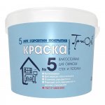 Краска ТРИОЛЬ-5 акриловая для стен и потолков для стен и потолков, белая матовая, 14 кг