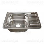 Мойка MIXLINE левый выпуск 3 1/2, 16 см, врезная, с сифоном, нержавеющая сталь, цвет хром, 50*65 (0,6) см