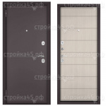 Двери Мастино металлические Slim ECO+, Левая, Шоколад букле, МДФ, Бьянко ларче, 2050*860, SL-135