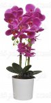 Цветы искусственные SZ-61, Орхидея фиолетовая, в круглом керамическом горшке, 60 см