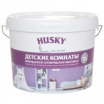 Краска HUSKY для детских комнат, моющаяся, белая матовая, 9 л