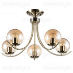 Светильник ARTE LAMP A2715PL-5AB, SCARLETT, Е27, 5*60 Вт, потолочный, коричневый/бронза