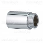 Удлинитель сантехнический 3/4*25мм, Хром