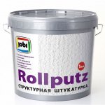 Штукатурка декоративная ROLLPUTZ Jobi, структурная акриловая, белая, 16 кг, фракция 0,5-1 мм