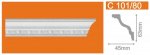 Плинтус потолочный полистирол С101/80 (553-2Л), резной, белый, 2000*63*45 мм