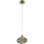 Светильник н/п СОНЕКС-К 7045/4L L-VISION ODL25 249, подвесной, IP20, LED 4W, 3000 К, 220V MELA, зеленый/бронзовый/металл/стекло