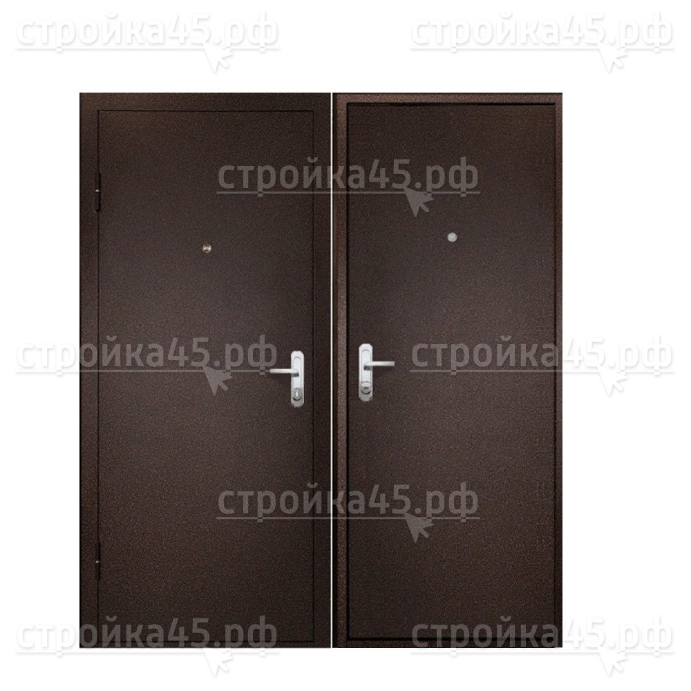 Двери Мастино металлические Slim, левая, букле шоколад, Steel, букле шоколад, 2050*960*45 мм