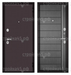 Двери Мастино металлические ECONOM, металл-MDF 10 мм, правая, букле шоколад, дуб серый, E-136, 2050*860*70 мм