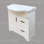 Тумба-умывальник COMFORTY Севилья 85, напольная, распашная створка и выдвижные ящики, с умывальником Comforty T-9385, слоновая кость, 85 см
