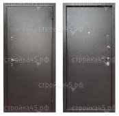 Двери Мастино металлические ECONOM, Steel, металл-металл, правая, букле шоколад, 2050*960*70 мм