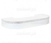 Карниз потолочный Афина, трехрядный, с пластиковой декоративной планкой, цвет белое серебро, 240 см