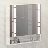 Шкаф-зеркало COMFORTY Никосия 80, распашные створки, дуб белый, 80*80 см