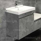 Тумба-умывальник COMFORTY Осло 60, подвесная, распашные створки, с умывальником Fest 60, бетон светлый, 60*63*40 см
