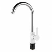 Смеситель ESKO SR 519W, SORRENTO, Для кухни, с высоким поворотным изливом, белым/хром