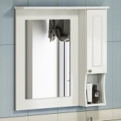 Шкаф-зеркало COMFORTY Палермо 80, распашная створка, с подсветкой, белый глянец, 80 см